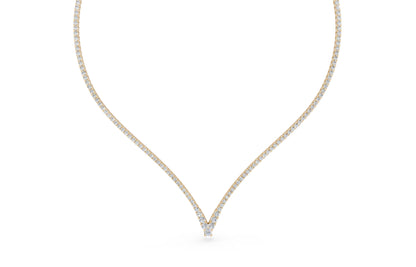 V-Shape Diamond Tennis Everyday Necklace