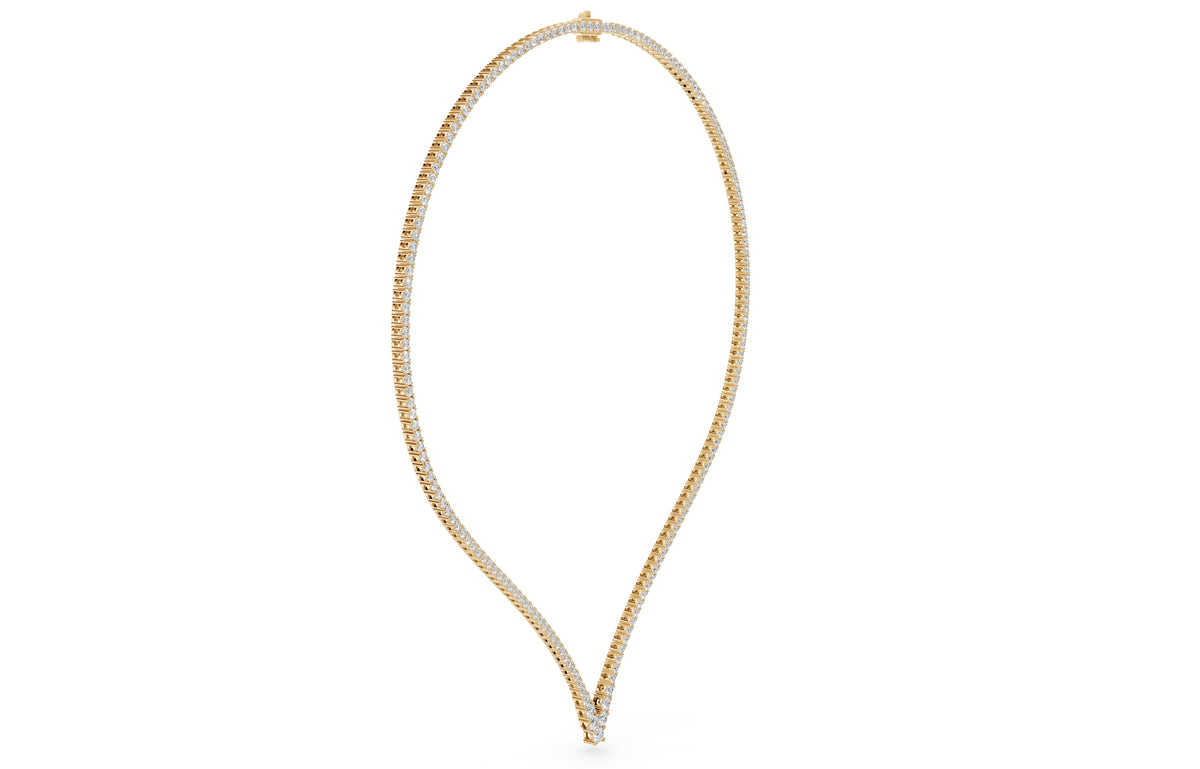 V-Shape Diamond Tennis Everyday Necklace