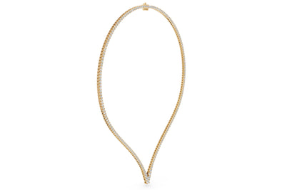 V-Shape Diamond Tennis Everyday Necklace