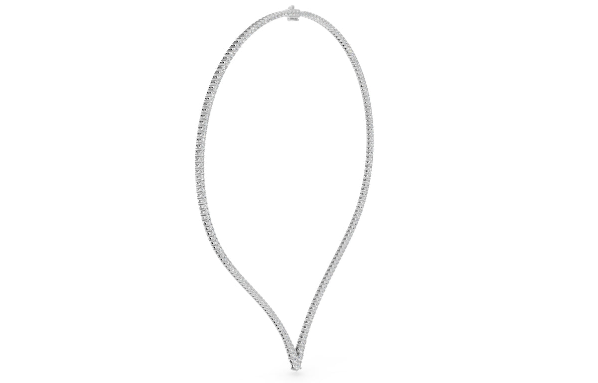 V-Shape Diamond Tennis Everyday Necklace