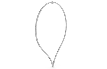 V-Shape Diamond Tennis Everyday Necklace