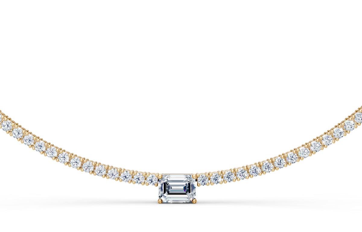 Fine Diamond Chain Necklace With Focal Stone