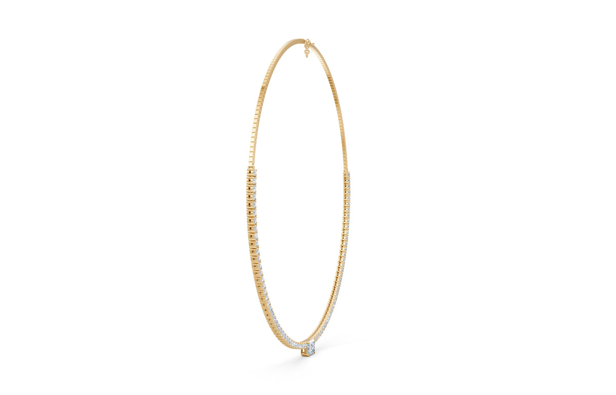 Fine Diamond Chain Necklace With Focal Stone
