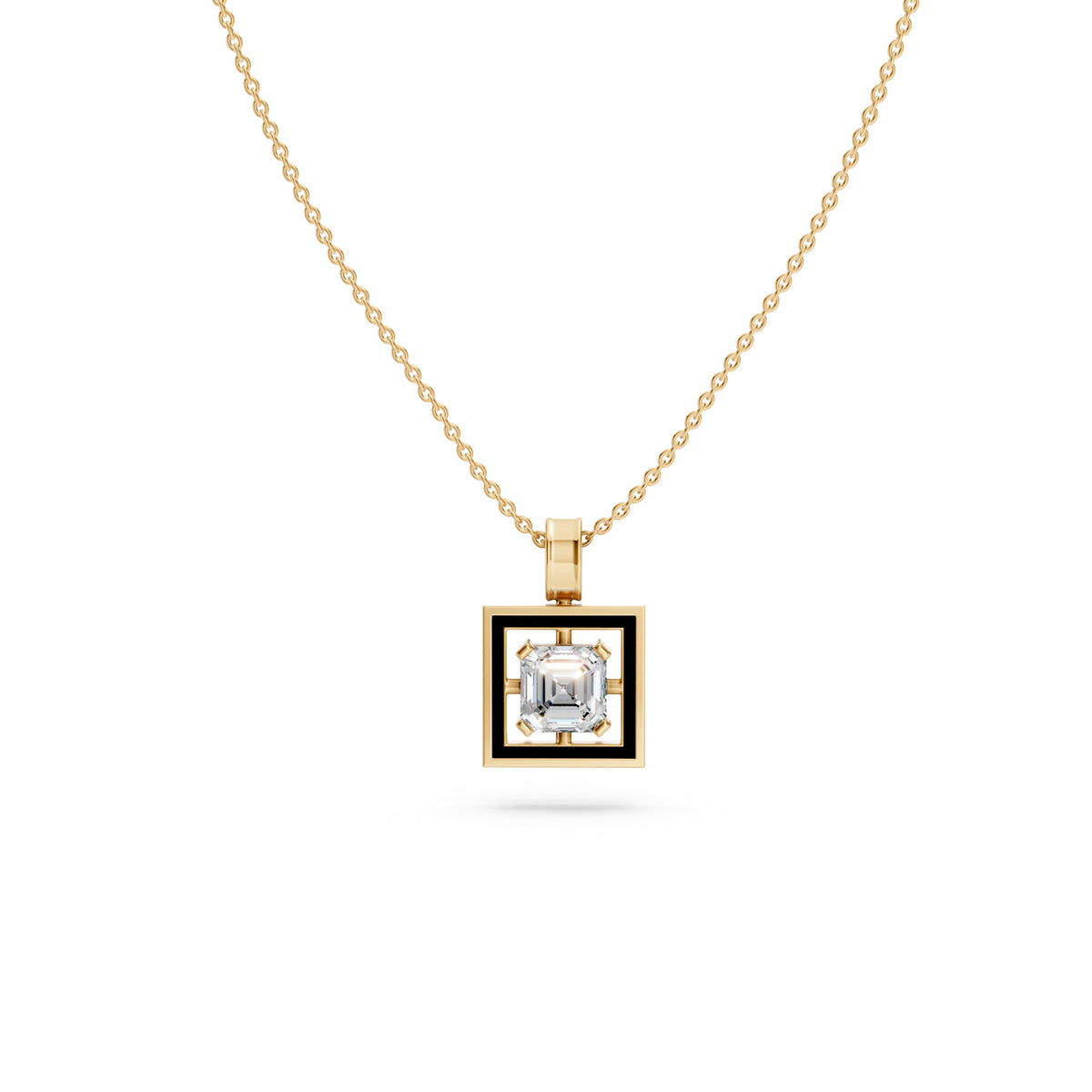Classic Asscher Cut Diamond Pendant