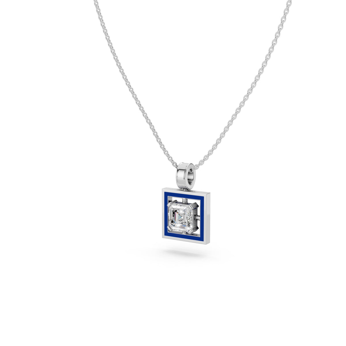 Classic Asscher Cut Diamond Pendant