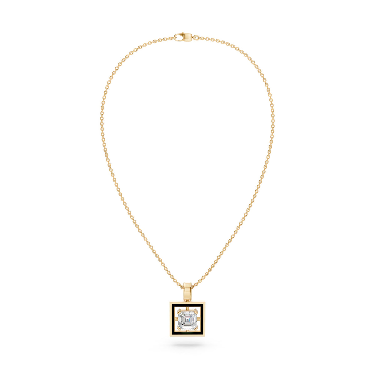 Classic Asscher Cut Diamond Pendant