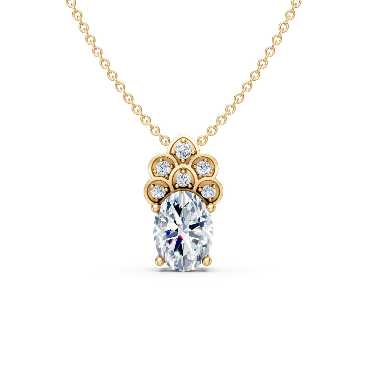 Ornate Crown Diamond Pendant