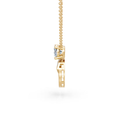 Diamond Cap Pink Enamel Pendant
