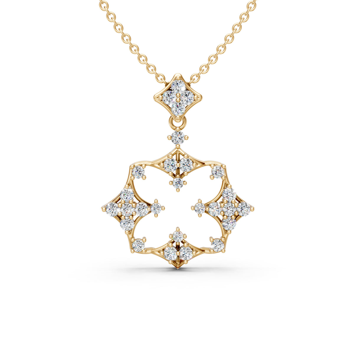 Structured Floral Motif Pendant