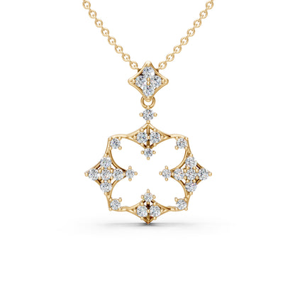 Structured Floral Motif Pendant