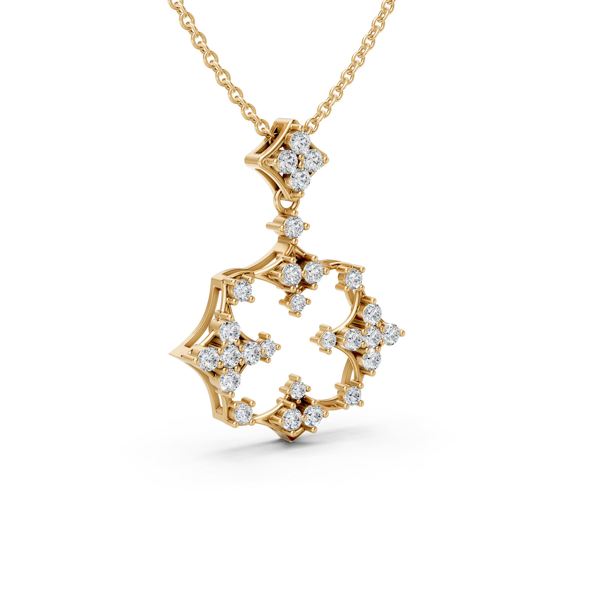 Structured Floral Motif Pendant