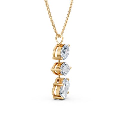 Vertical Three Stone Drop Pendant