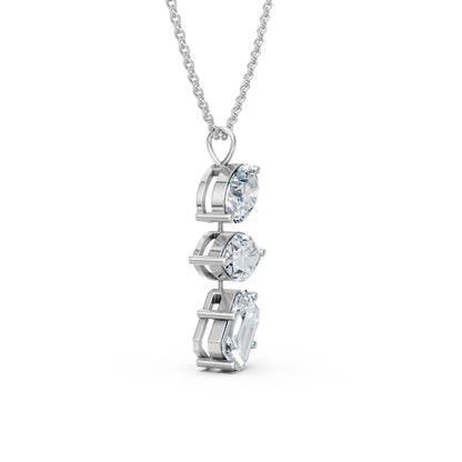 Vertical Three Stone Drop Pendant