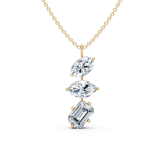 Vertical Three Stone Drop Pendant