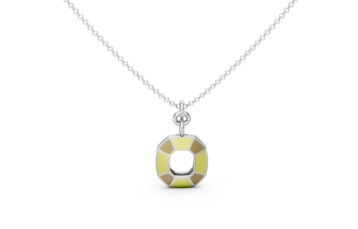 Enamel Color Block Loop Pendant