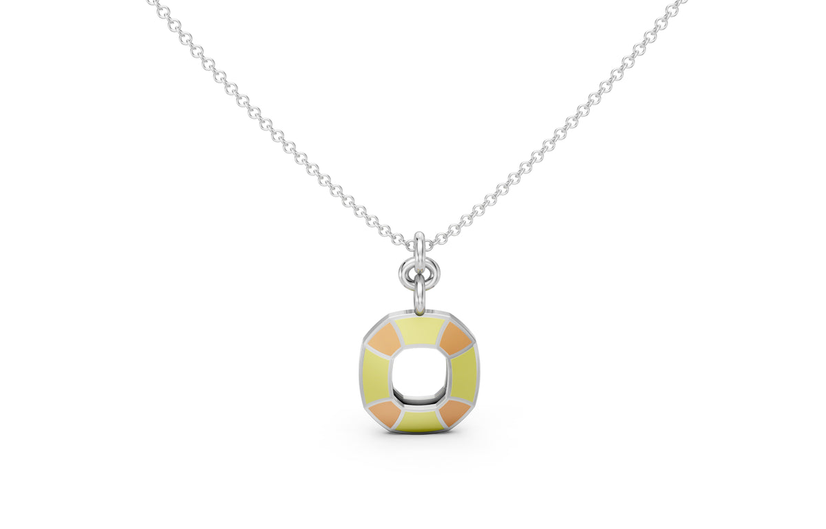 Enamel Color Block Loop Pendant