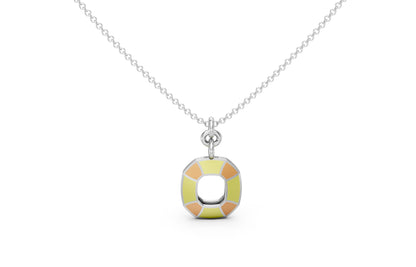 Enamel Color Block Loop Pendant