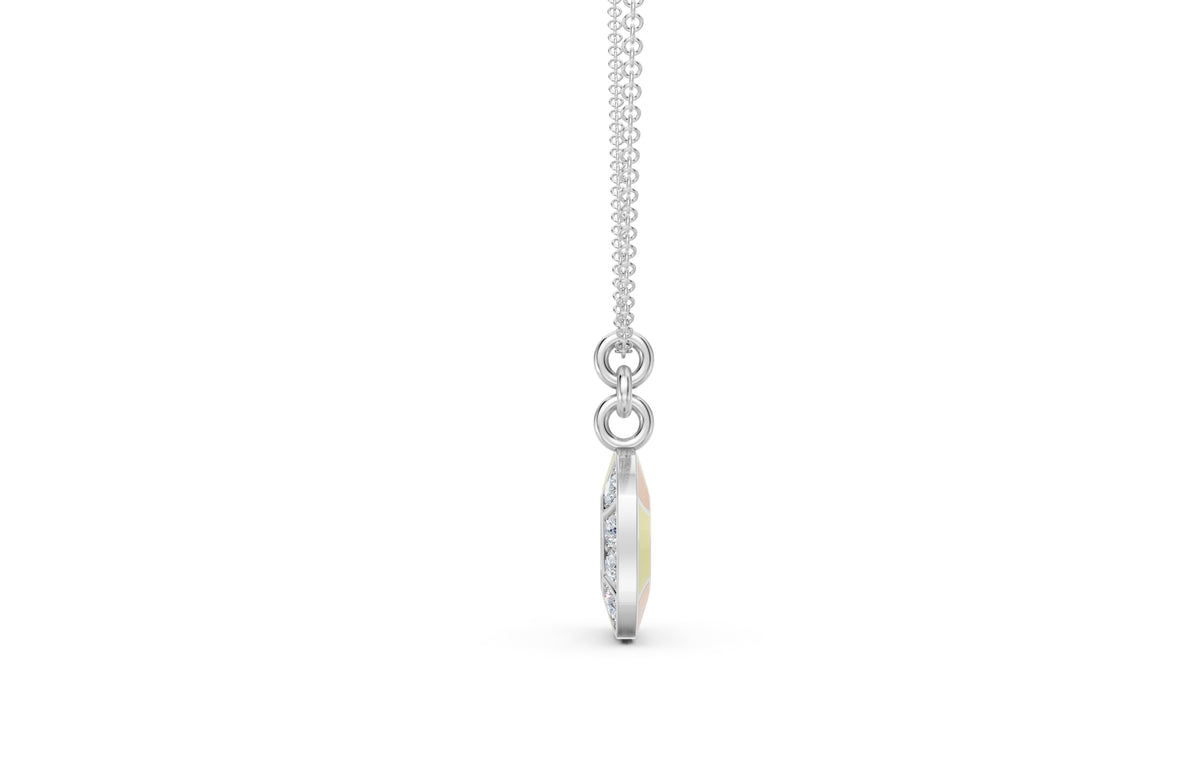 Enamel Color Block Loop Pendant