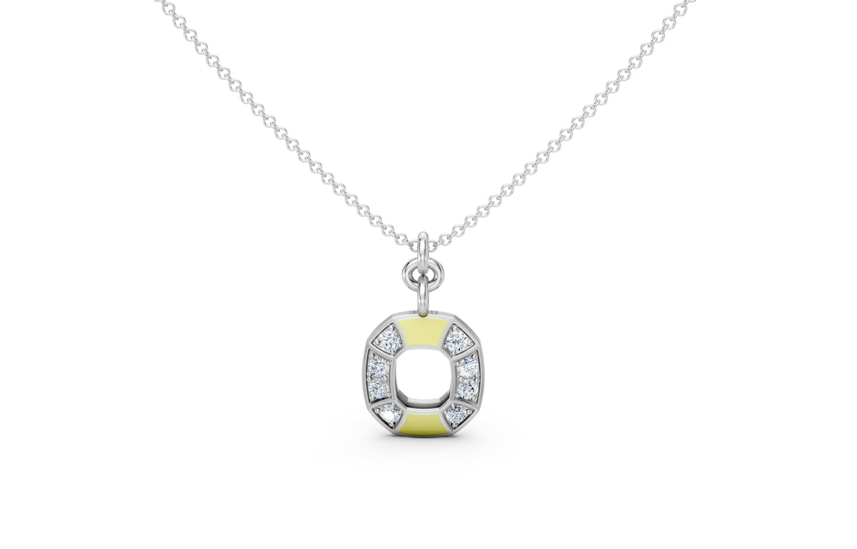 Enamel Color Block Loop Pendant