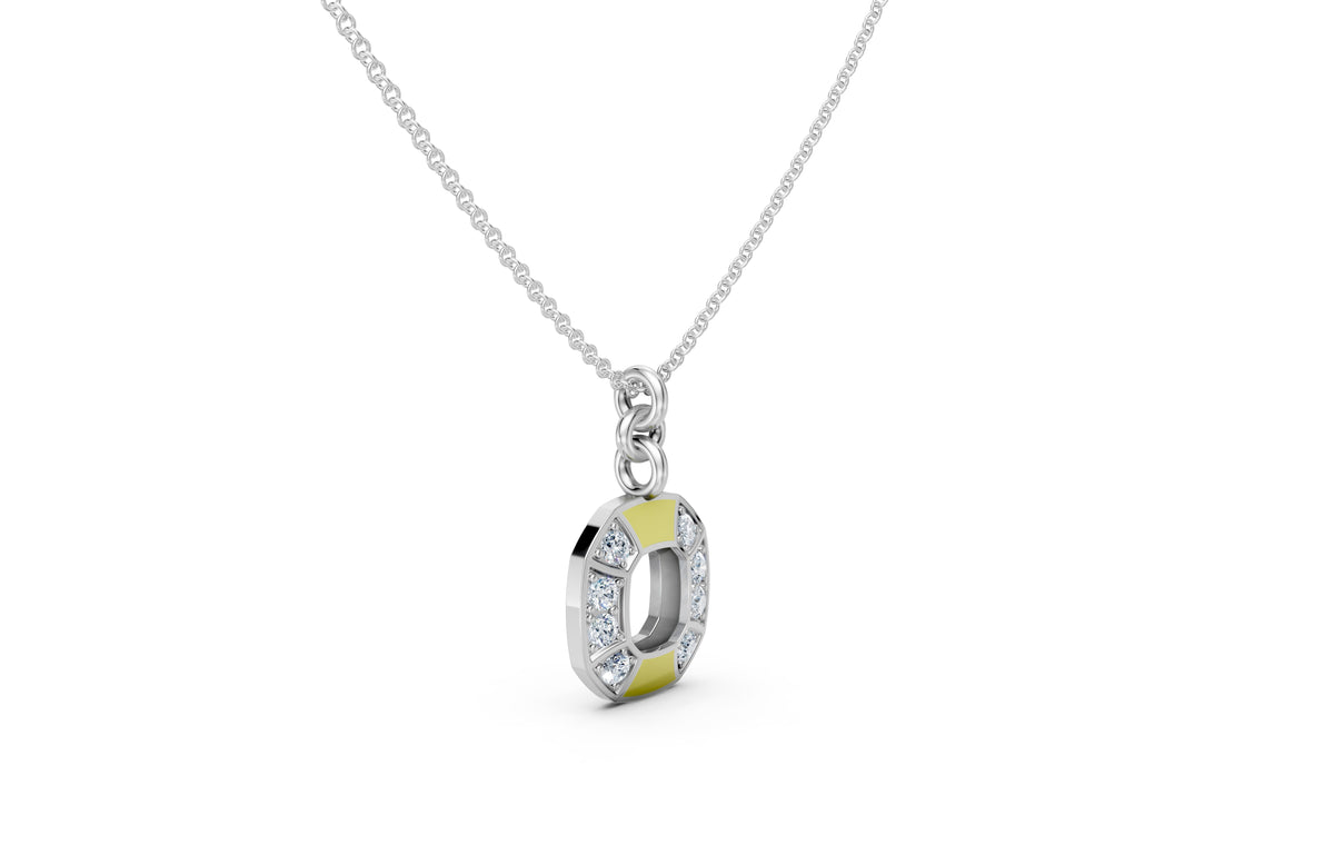 Enamel Color Block Loop Pendant