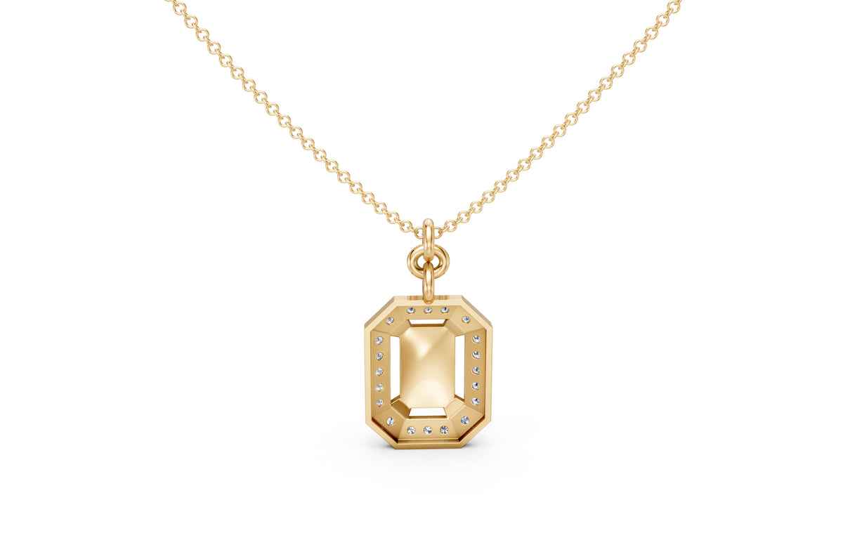 Geometric Enamel Diamond Pendant