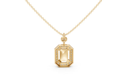 Geometric Enamel Diamond Pendant