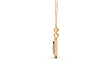 Geometric Enamel Diamond Pendant