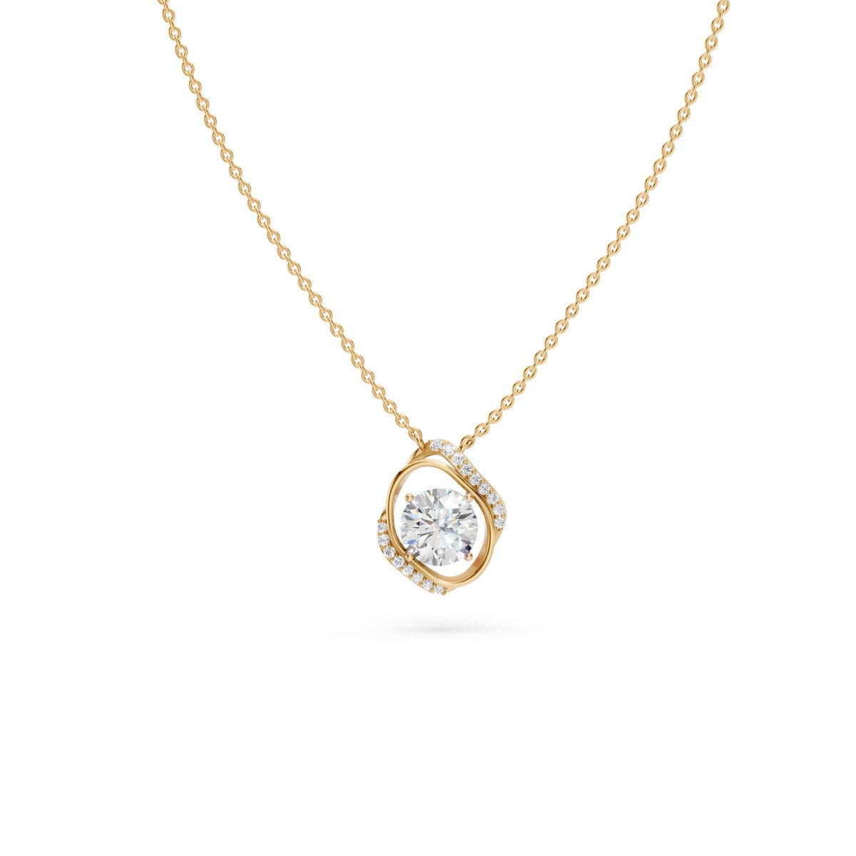 Interlocked Frame Solitaire Pendant