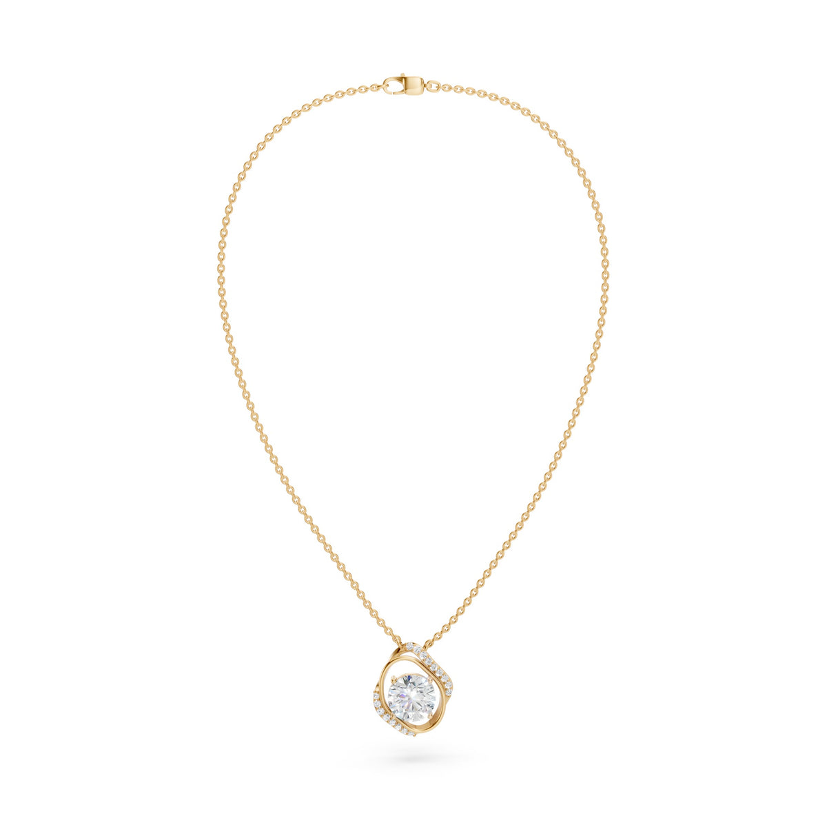 Interlocked Frame Solitaire Pendant