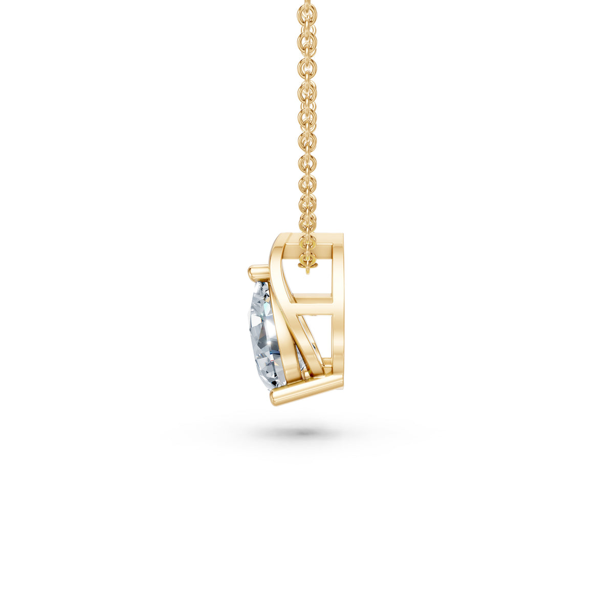 Minimal Pear and Round Diamond Medallion Pendant