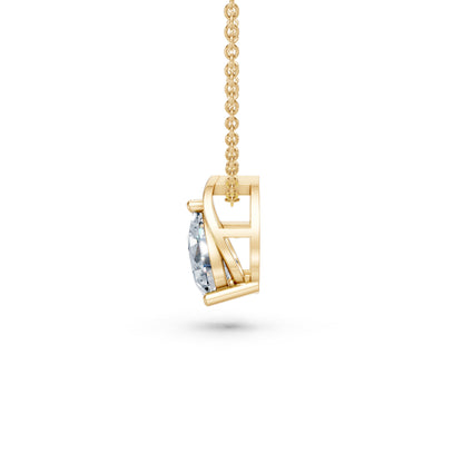 Minimal Pear and Round Diamond Medallion Pendant