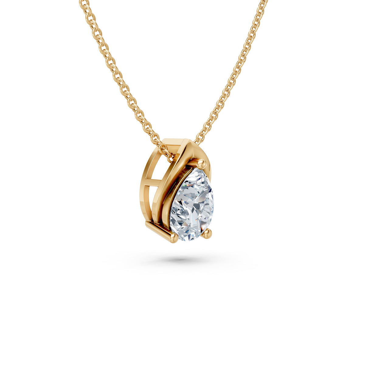 Minimal Pear and Round Diamond Medallion Pendant