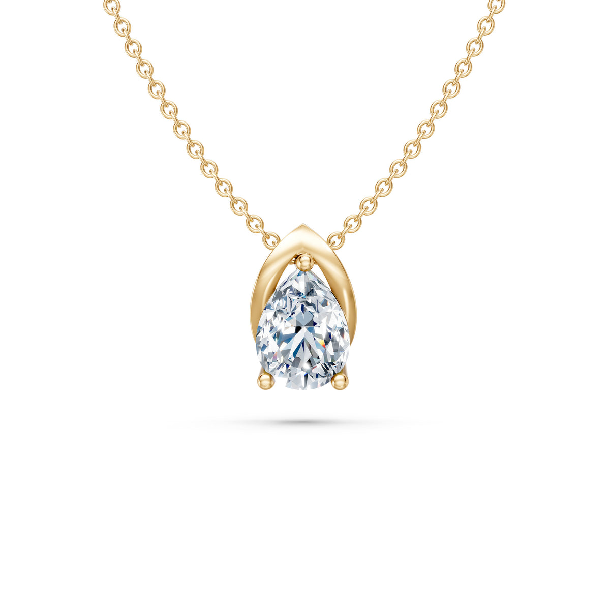Minimal Pear and Round Diamond Medallion Pendant