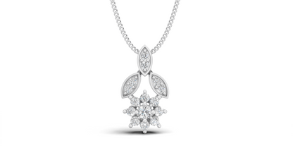 Diamond Flower & Marquise Leaf Pendant