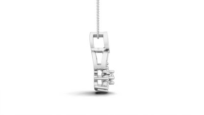 Diamond Flower & Marquise Leaf Pendant