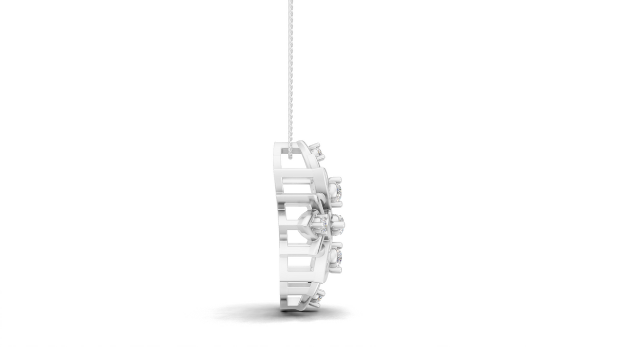 Diamond Snowflake Petal Pendant