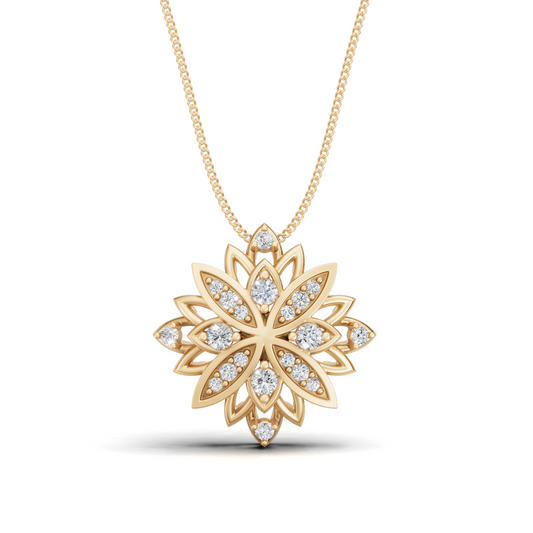 Diamond Snowflake Petal Pendant