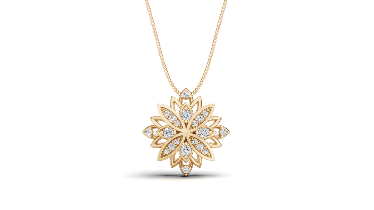 Diamond Snowflake Petal Pendant