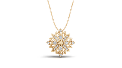 Diamond Snowflake Petal Pendant
