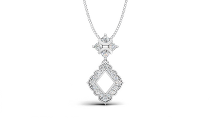 Diamond Scallop Moroccan Drop Pendant