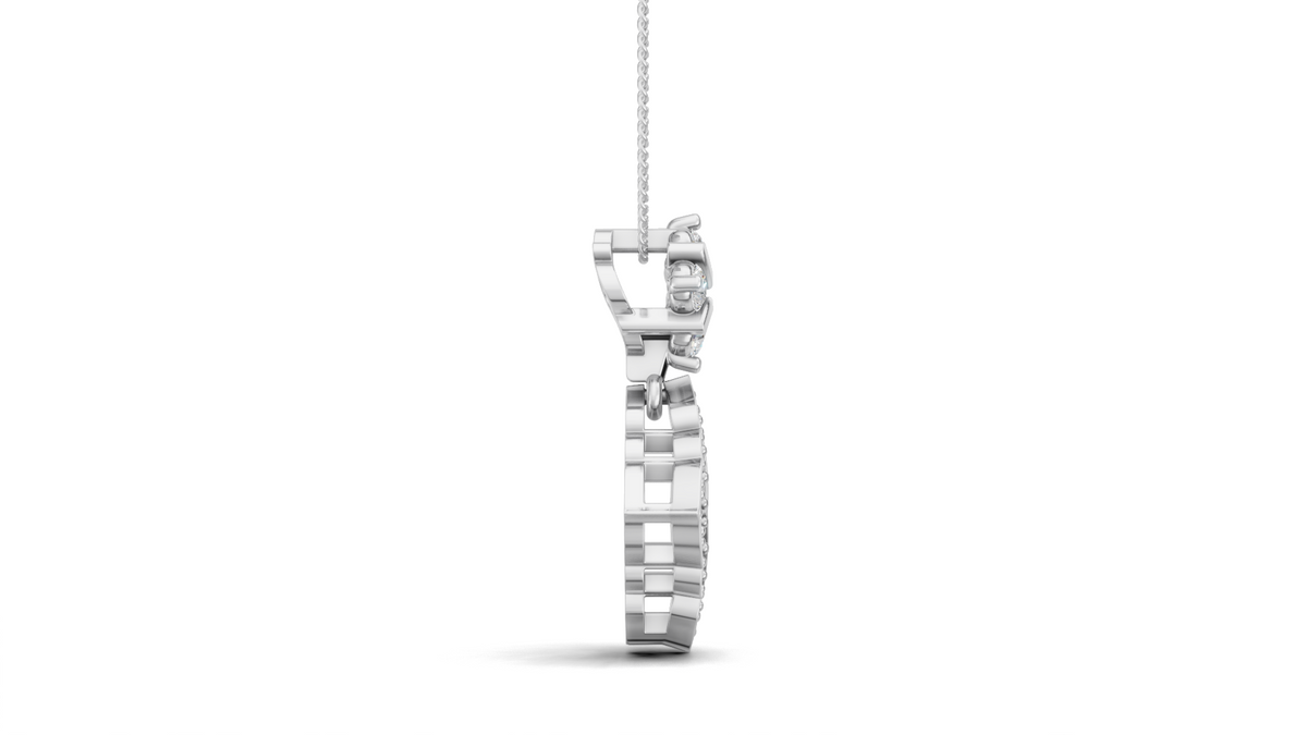 Diamond Scallop Moroccan Drop Pendant