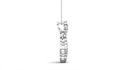 Diamond Scallop Moroccan Drop Pendant