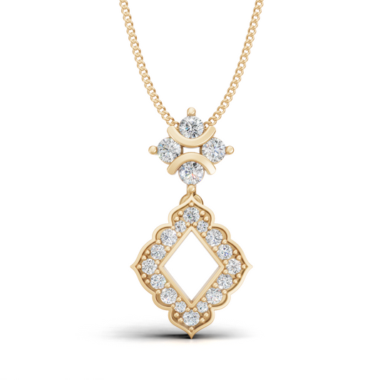Diamond Scallop Moroccan Drop Pendant