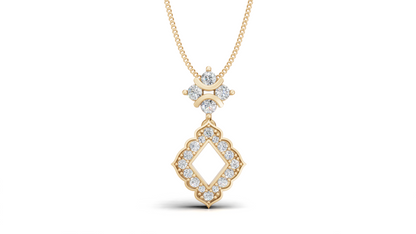 Diamond Scallop Moroccan Drop Pendant