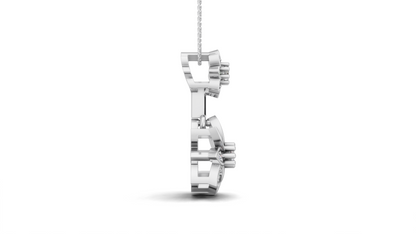 Diamond Double Floral Drop Pendant