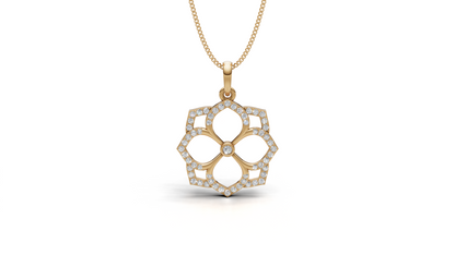 Diamond Open Lattice Floral Pendant