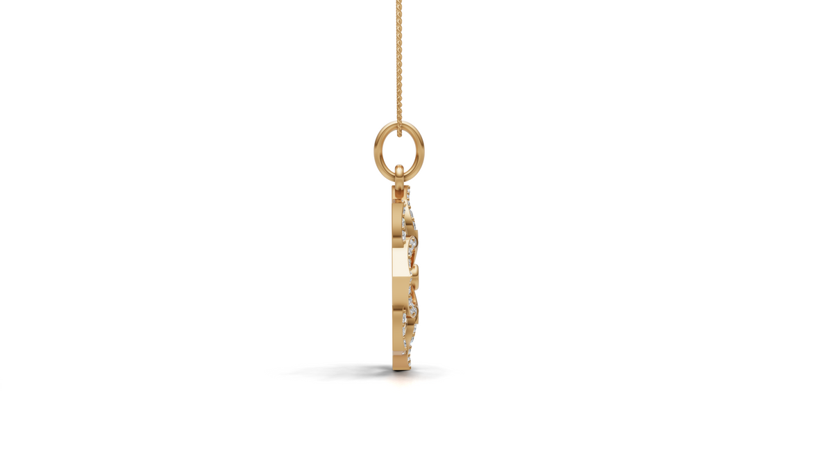 Diamond Open Lattice Floral Pendant