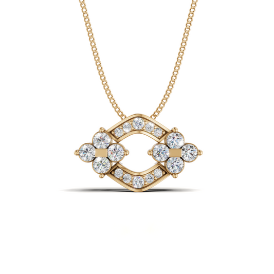 Diamond Open Rhombus Cluster Pendant