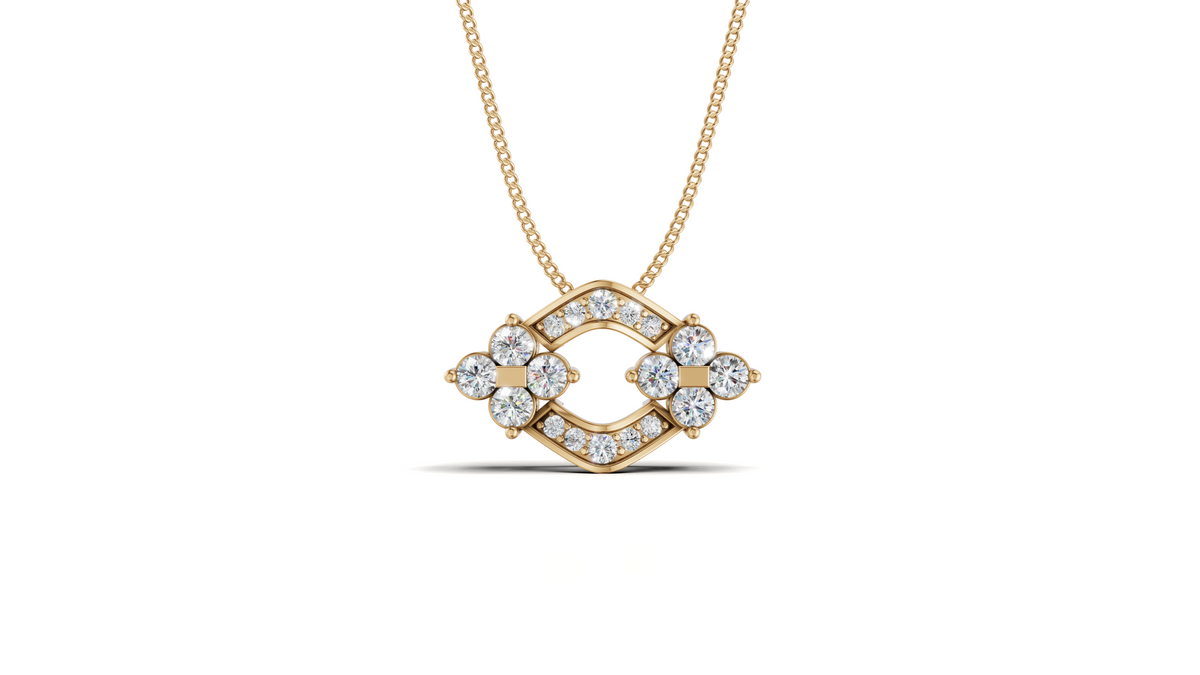 Diamond Open Rhombus Cluster Pendant