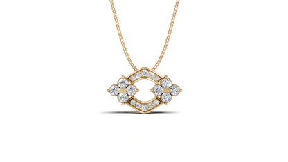 Diamond Open Rhombus Cluster Pendant